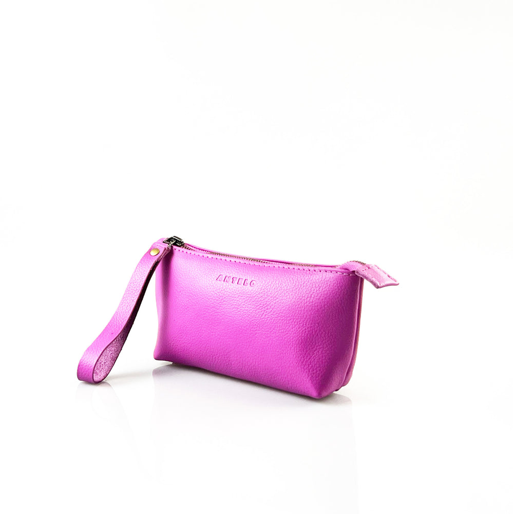 
            
                Load image into Gallery viewer, Antelo Asher Pebble Leather Wristlet - Purple Orchid
            
        