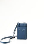 Antelo Benji Minimalist Pebble Leather Phone Bag - Orion Blue