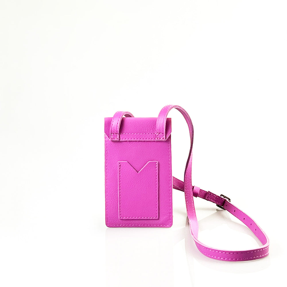 
            
                Load image into Gallery viewer, Antelo Benji Minimalist Pebble Leather Phone Bag - Purple Orchid
            
        