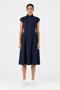 Colleen Eitzen Navy Cotton Sateen Starlight Dress