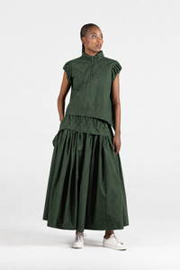 Colleen Eitzen Green Check Seersucker Cat Skirt