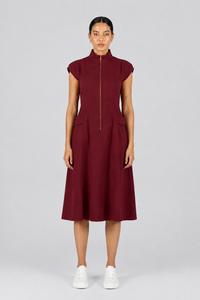 Colleen Eitzen Burgundy Cotton Sateen Starlight Dress