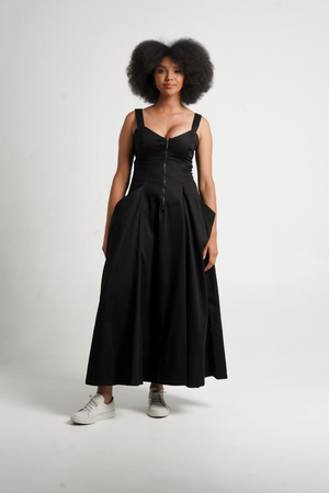 Colleen Eitzen Black Hippy Dress- Front Zip