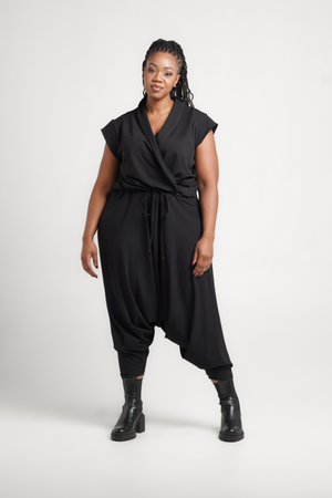 Colleen Eitzen Black Terry Knit Ali Jumpsuit