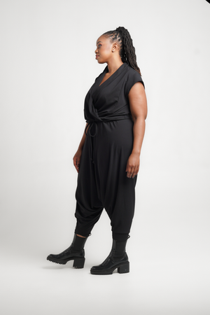 Colleen Eitzen Black Terry Knit Ali Jumpsuit