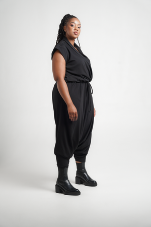 Colleen Eitzen Black Terry Knit Ali Jumpsuit