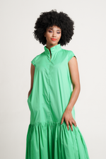 Colleen Eitzen Apple Green Stretch Poplin  Cai Dress