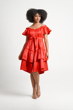 Frida Red Off The Shoulder Dress