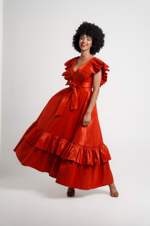 
            
                Load image into Gallery viewer, Frida Fire Brick Aigle Dress
            
        