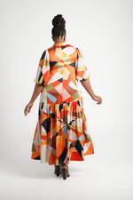 Frida Orange/Cream Maxi Nolan Dress