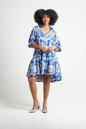 Frida White/Blue Lindi Dress