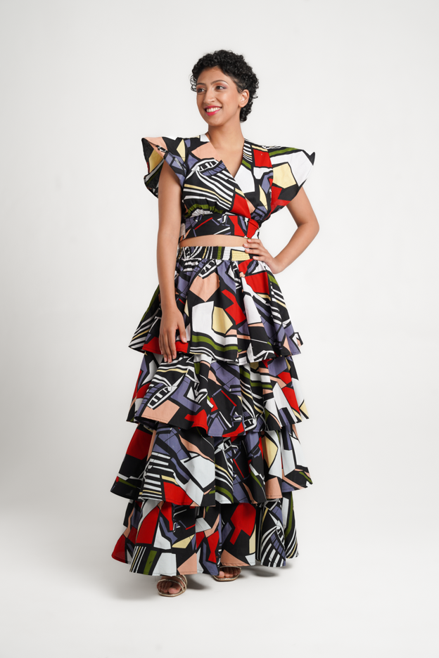 Frida Multicolor Multilayered Skirt