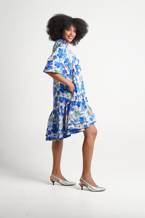 Frida White/Blue Lindi Dress