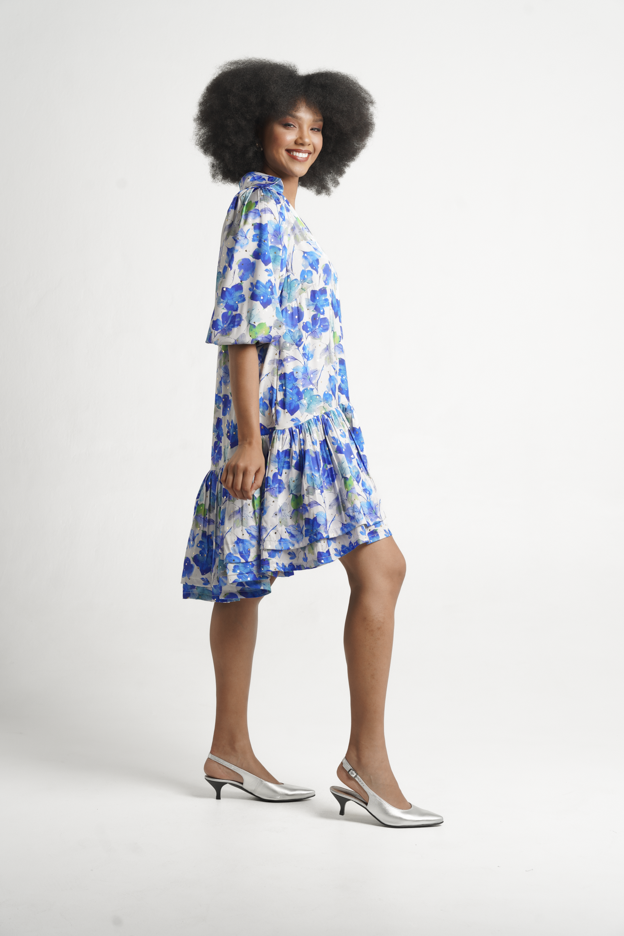 Frida White/Blue Lindi Dress