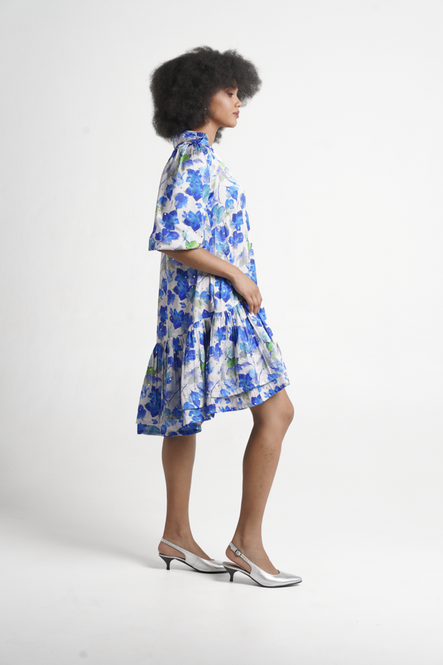 Frida White/Blue Lindi Dress