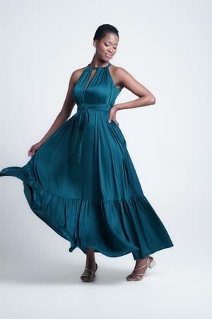 Fluidity De Chine Frill Dress