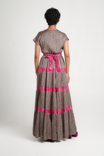 Frida Multicolor/Pink Contrasted Gipsy Dress