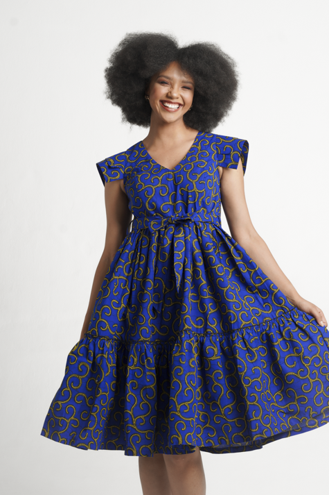 Frida Blue/Yellow Nala Dress