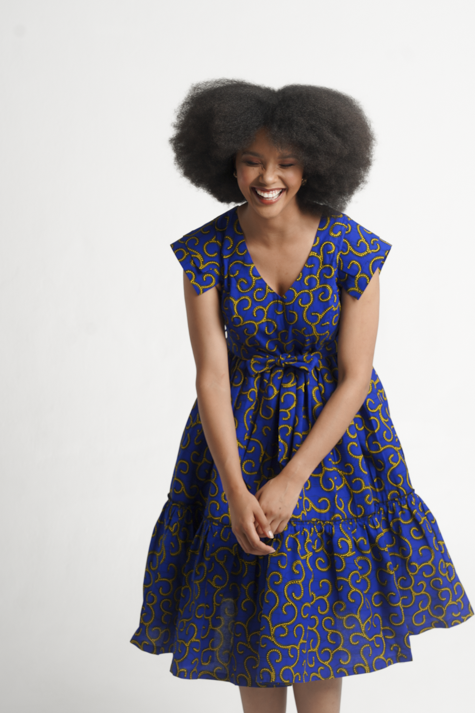 Frida Blue/Yellow Nala Dress