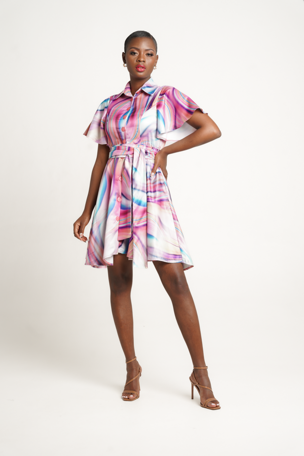 Frida Pink/Cream Dudu Dress