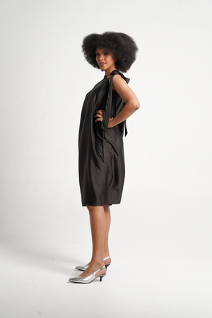 Frida Black Assymetrical Kaftan Dress