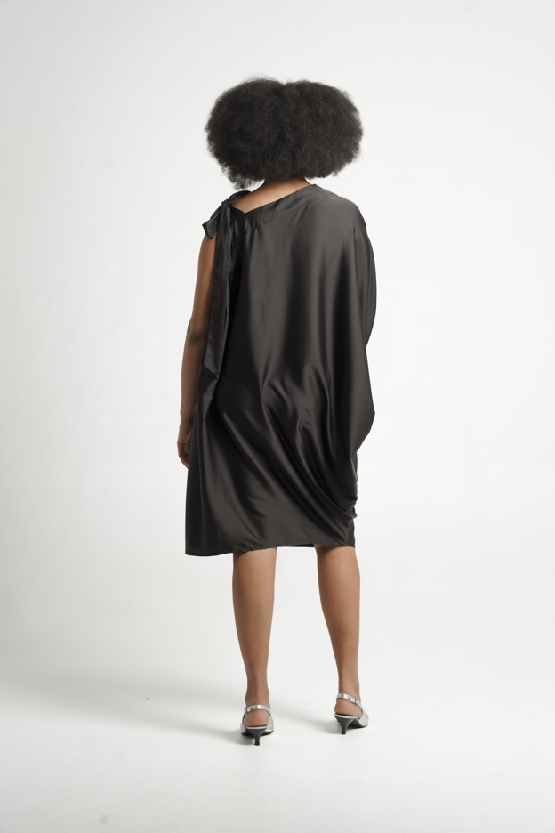 Frida Black Assymetrical Kaftan Dress