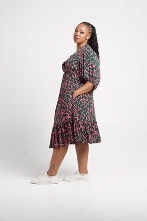 Colleen Eitzen Magenta Print Crossover Tori Dress