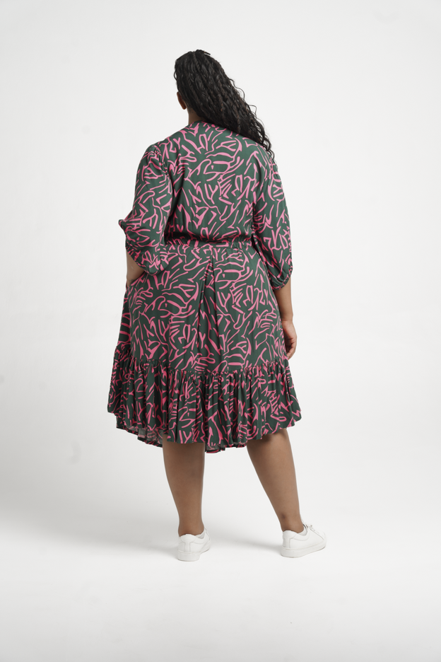 Colleen Eitzen Magenta Print Crossover Tori Dress