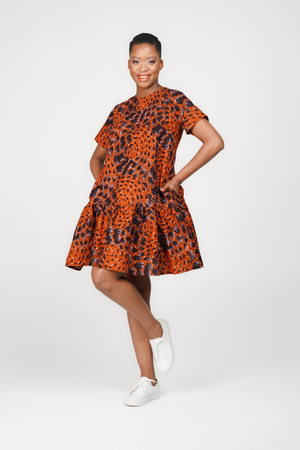 
            
                Load image into Gallery viewer, Angalia Naledi Dress   A Line Shape  Dress With Bottom Frill
            
        