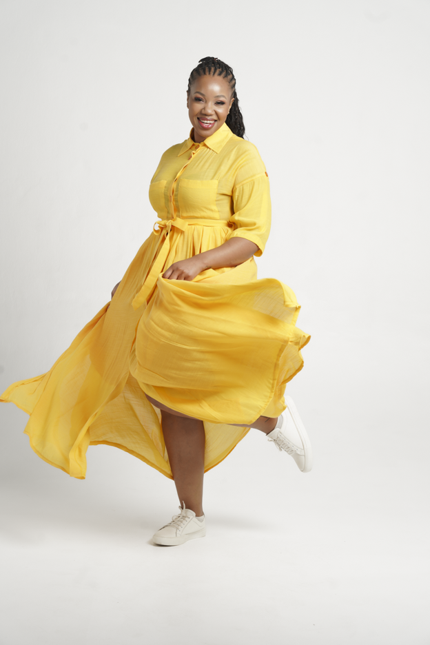 Frida Yellow Maxi Kimono Shirt Dress