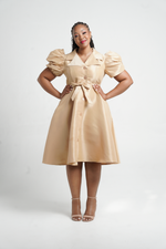 Frida Gold Short Sleeved Duchess Dress