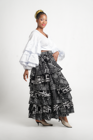 Frida White Frilled Crossover Top