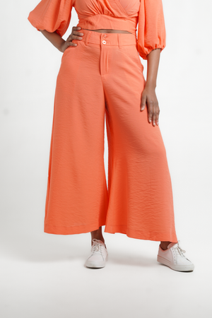 Frida Coral Flared Pants