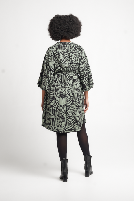 Colleen Eitzen Sage/Black Print Zia Dress