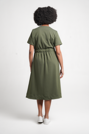 Colleen Eitzen Dark Olive Terry Knit Donna Dress