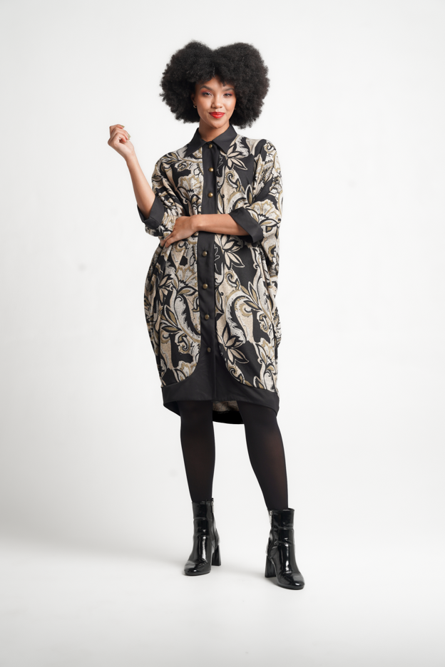 Fluidity Trapeze Shirt Dress