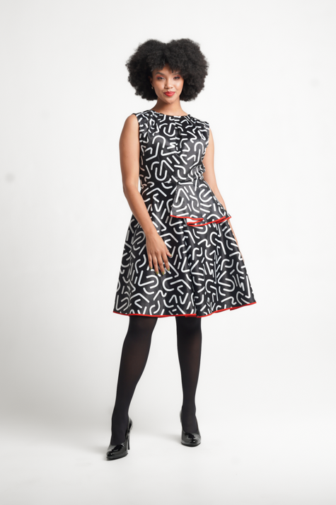 Urban Zulu Future Frill Dress B&W