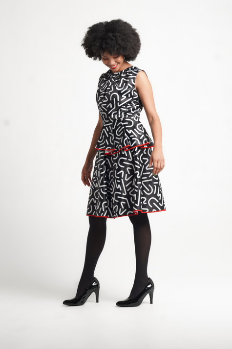 Urban Zulu Future Frill Dress B&W