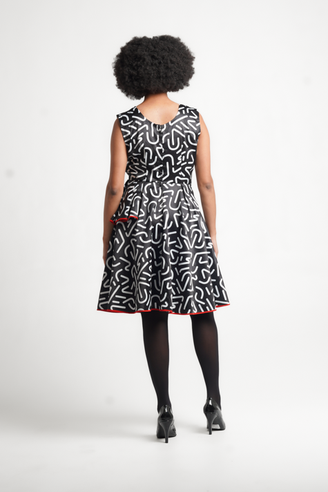 Urban Zulu Future Frill Dress B&W