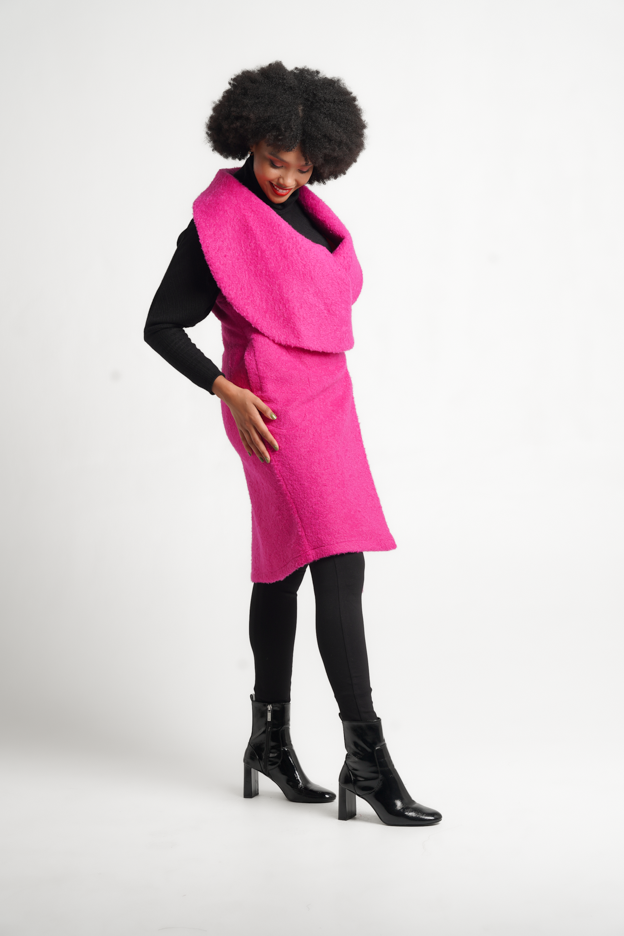 Frida Pink Sleeveless Coat