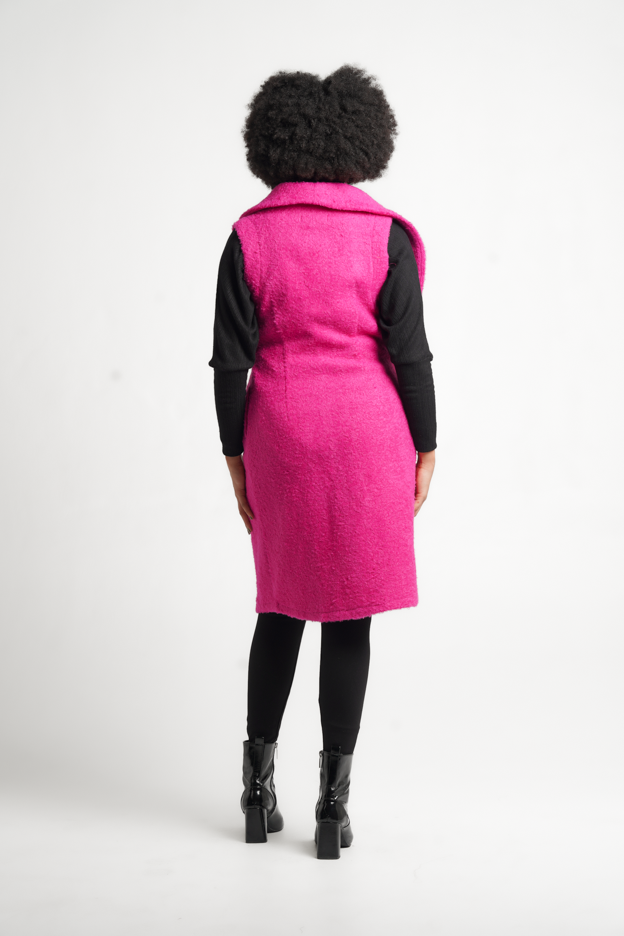 Frida Pink Sleeveless Coat