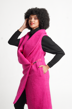 Frida Pink Sleeveless Coat