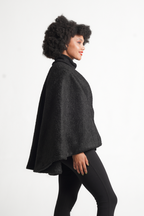 Frida Black Cape Coat