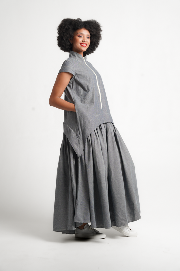 Colleen Eitzen Chambray Cat Dress