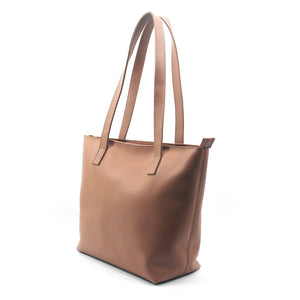 Antelo Emmy Unlined Pebble Leather Tote With Zip - Iced Coffee