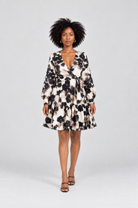 Fluidity Mini Satin Wrap Dress