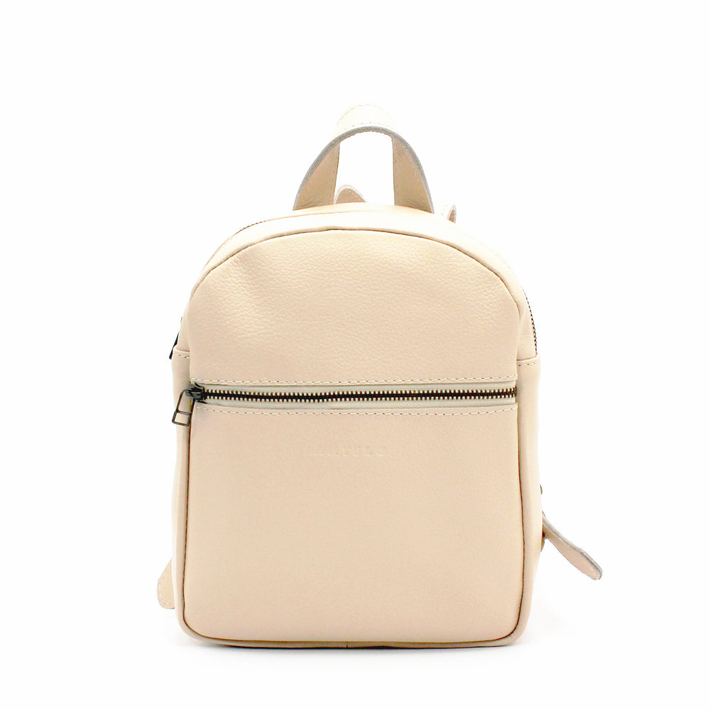 
            
                Load image into Gallery viewer, Antelo Sianna Mini Pebble Leather Backpack - Vanilla Frappe
            
        