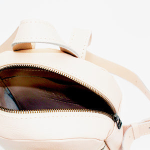 Antelo Sianna Mini Pebble Leather Backpack - Vanilla Frappe