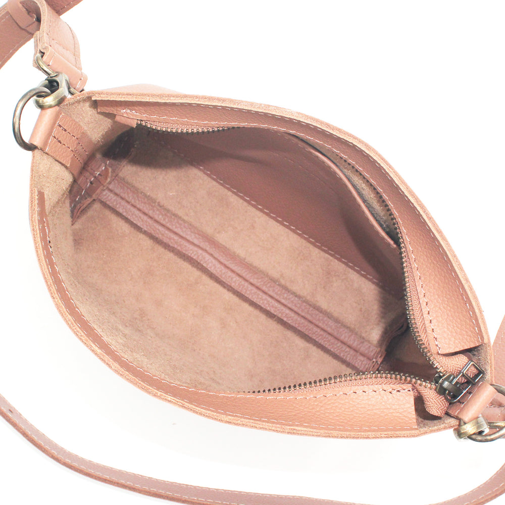
            
                Load image into Gallery viewer, Antelo Maxie Petite Pebble Leather Crossbody - Iced Coffee
            
        