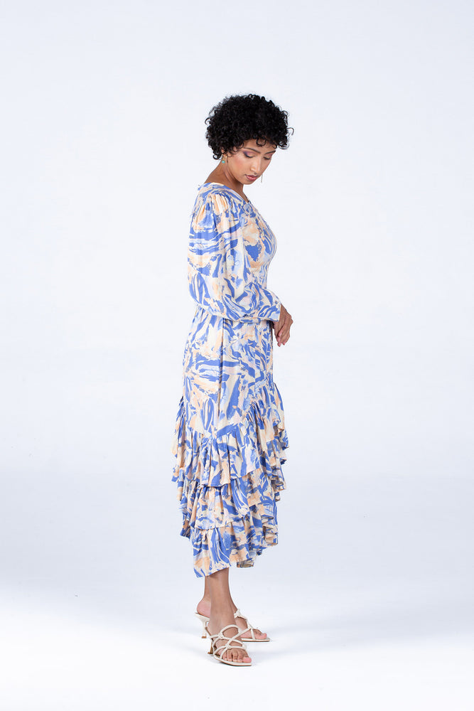 Pearls for El Chevron Botton Frills Dress